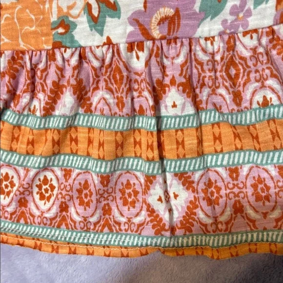 Cato Multicolor Floral Top with Crochet Neckline - Picture 8 of 9